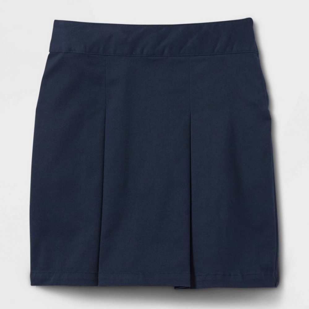 Girls' Pleated Twill Uniform Skort - Cat & Jack Blue 14